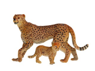 Гепард с детенышом. Вид 1