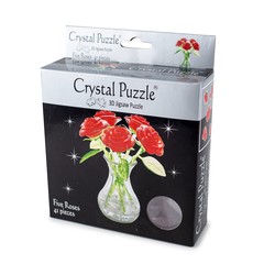 3D головоломка Crystal Puzzle Букет в вазе красный