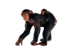 Шимпанзе с детенышем. Вид 1